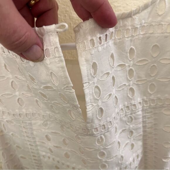 Loft White Line Sleeveless Mini Dress Size 8P - Picture 6 of 7